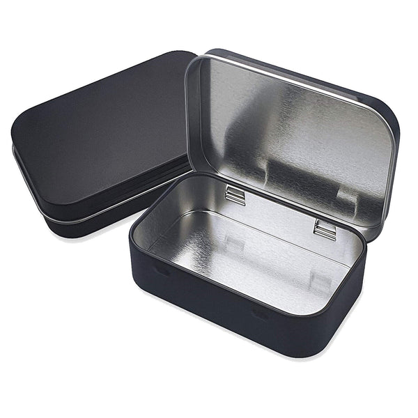12PCS Storage Box Small Jewelry Candy Coin Key Organizer Tin Box Flip Black Gift