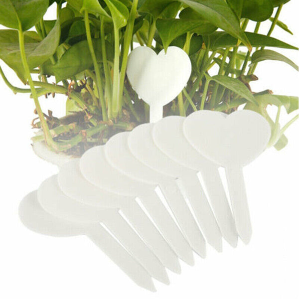 Up to 200X Heart-Shaped Plant Labels Flexible Plastic Garden Tag Nursey Seeding