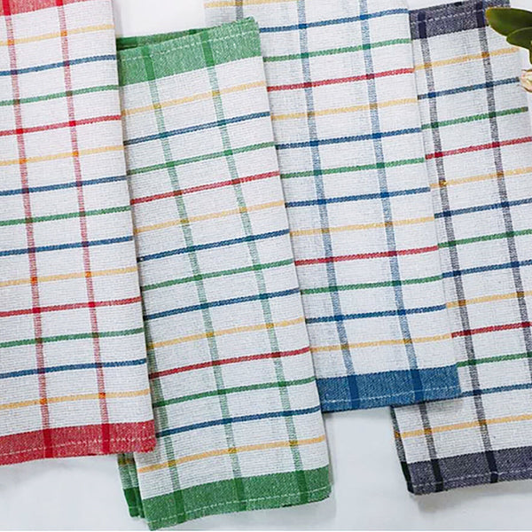 12PCS Tea Towel Kitchen Dish Towels 100% Cotton Absorbent Cleaning Cloth 34x58cm