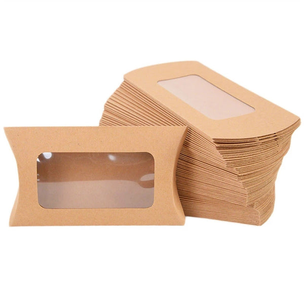 10-100PCS Pillow Favor Bag Candy Gift Box Kraft Paper Gift Favour Wedding Party