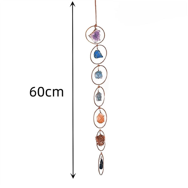 Raw Crystal 7 Chakra Gemstone Wall Decor Irregular Home Hanging Ornament Decor