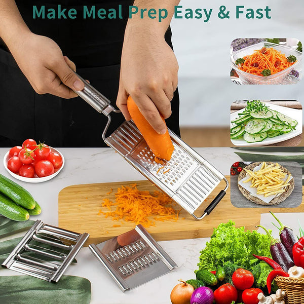 Multi-Purpose Vegetable Slicer Peeler Stainless Steel Grater Shredder Cutter AU