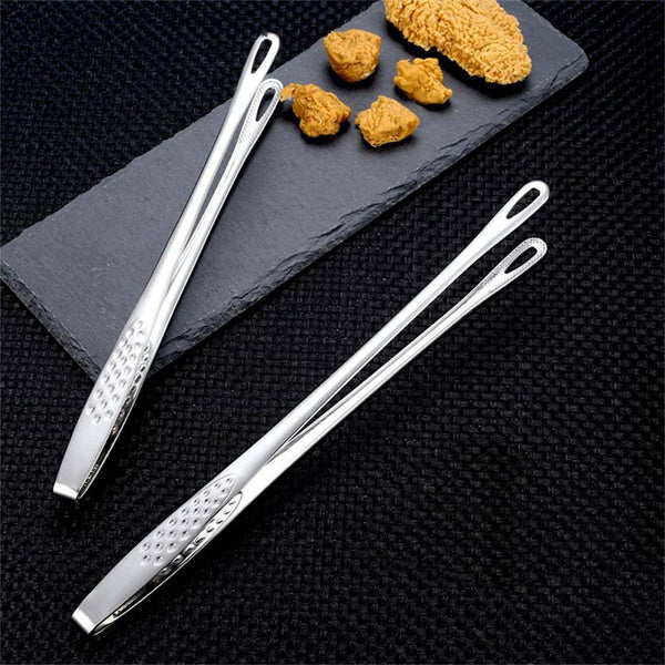 24/28cm Stainless Steel Kitchen Straight Grill Tweezers BBQ Food Tongs Tools AU