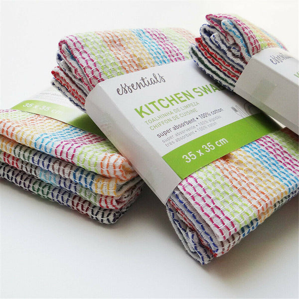 12PCS Dish Towels High Absorbent Cotton Kitchen cloth Tea Towels Wipes AU