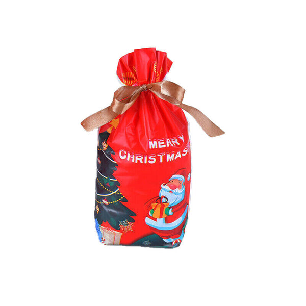 10PCS Plastic Candy Bags Christmas Elk Candy Sweet Treat Bags Biscuit 15*23.5CM