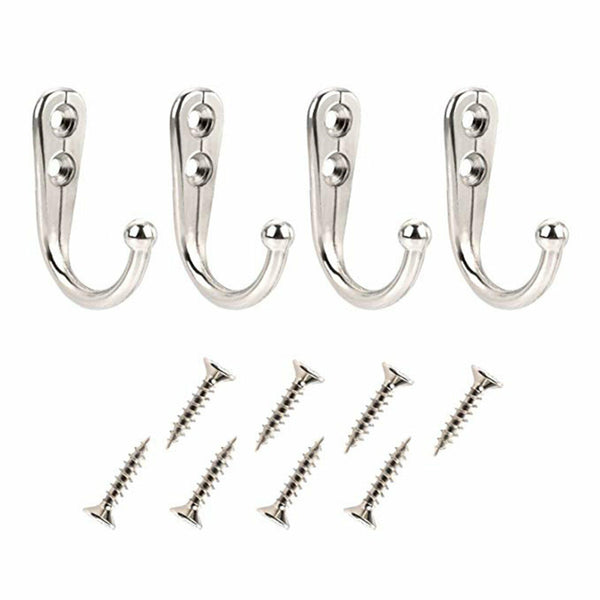10X Hooks Wall Hanger Stainless steel Coat Hat Clothes Robe Holder Rack Hook AU