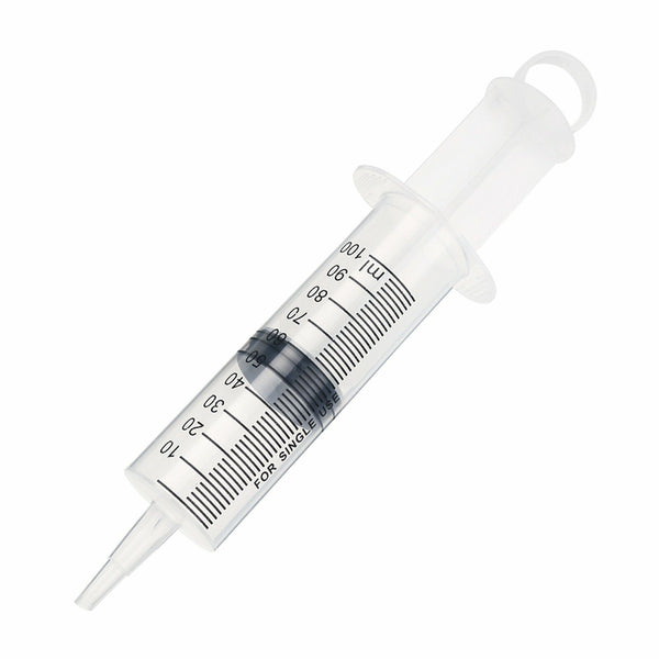 2X 100ml Reusable Plastic Syringe Big Large Hydroponics Nutrient Measuring Slip