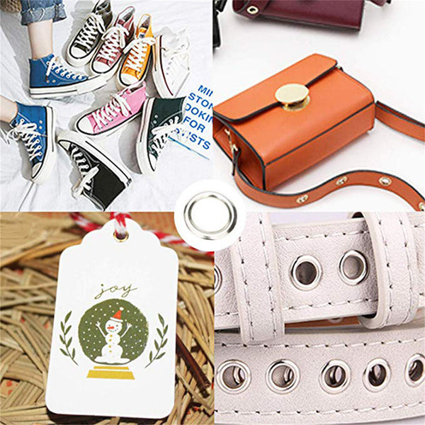 400X 6mm Brass Metal Eyelet Punch Die Kits Grommets Washer Leather Banner Tool