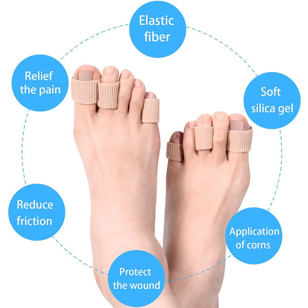 5/10X Silicone Toe Sleeve Gel Toe Cap Cover Protector Finger Tube Pain Relief AU