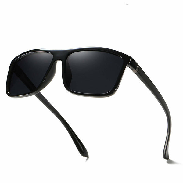New Black Square Frame Polarized Sunglasses Driving Mens Designer Retro Eyewear