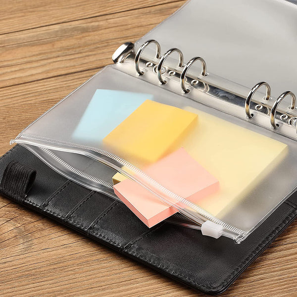 12x A5 6 Holes Binder Pockets Budget Cash Envelopes Clear Zipper Folders Bags Ki
