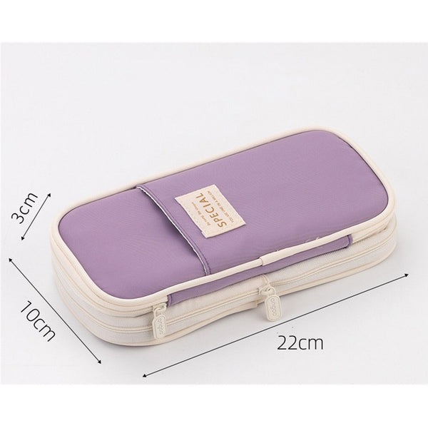 Zipper Pencil Case Pen Bag Organizer School Office Cosmetic Stationery Storage