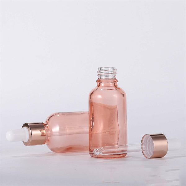 10pcs Glass Dropper Bottles Eye Pipette Roller Sprayer Essential Oils pink AUSTO