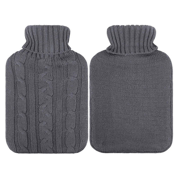 2 Litre HOT WATER BOTTLE Knitted Cover Winter Warm Rubber Bag Relaxing Warmer AU