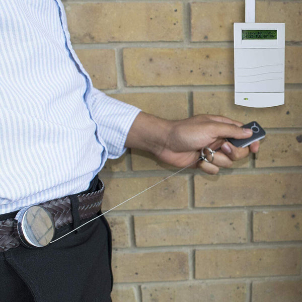 2 X Recoil Key Ring Carabiner Retractable Stainless Steel Chain ID Badge Pull AU