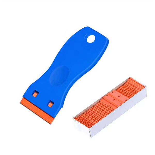 2X Sticker Scraper + 100 Plastic Razor Blade Good Grip Vinyl Wrap Remove Tool AU