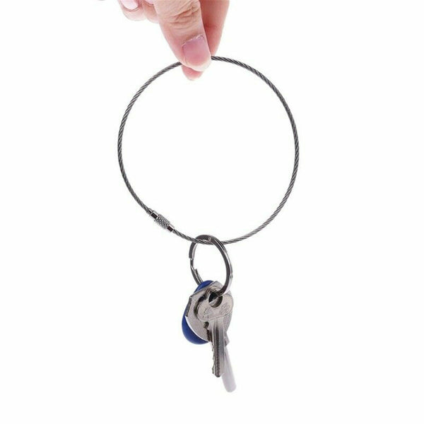 50X Wire Keychain Cable Key Ring Chain Stainless Steel Rope Outdoor Hiking Lock