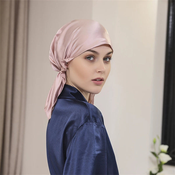100% Pure Silk Night Cap Soft Sleeping Cap Hair Wrap Bonnet for Hair Care AU