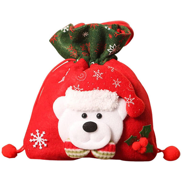 Christmas Candy Treat Bags Gift Wrapping Bag Xmas Party Drawstring Decor Bags AU