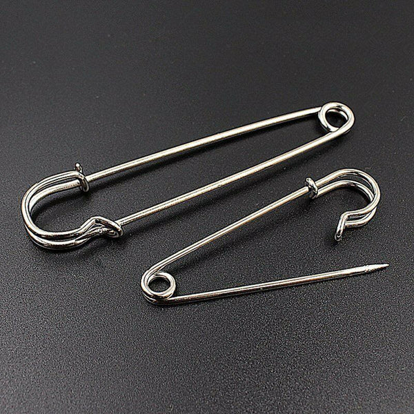 Large Safety Pins 3.5Inch 87mm Silver Tone Metal Craft Sewing Quilt Need