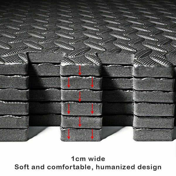 24x Interlocking Heavy Duty EVA Foam Gym Flooring Mat Floor Mats Tiles 60x60cm - Lets Party