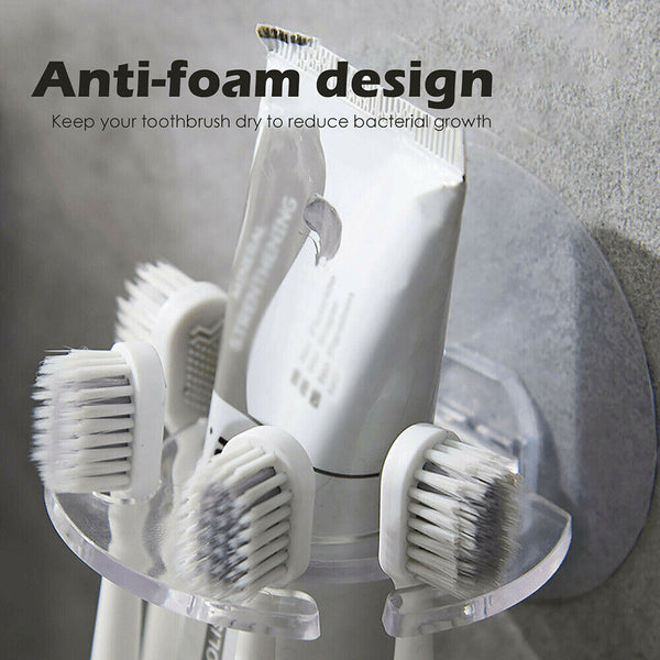 3PCS Toothbrush Holder Wall Mount Sucker Bathroom Suction Cup Toothpaste Storage