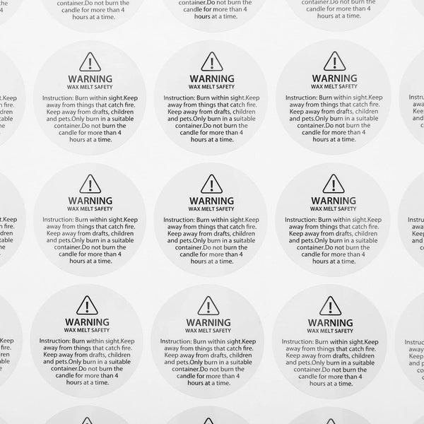 1000X 30mm Candle Warning Sticker Generic Warning Sticker Burning Warning Label - Lets Party
