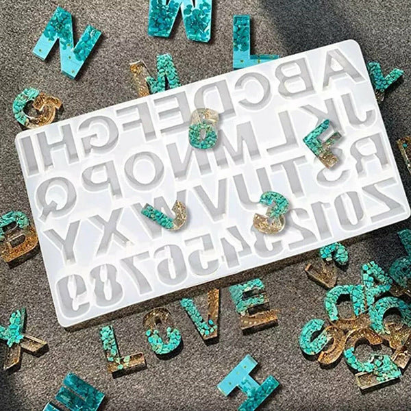 Alphabet Number Silicone Pendant Mold Necklace Jewelry Epoxy Resin Mould DIY New