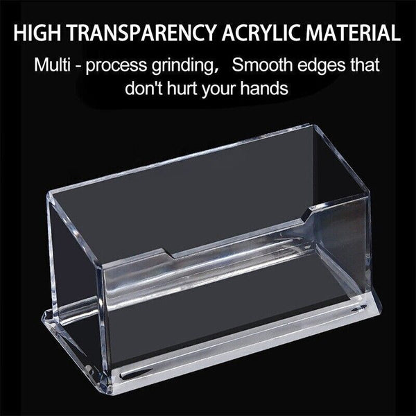 10 X Clear Desktop Business Card Holder Display PMMA Stand Plastic Desk Shelf AU