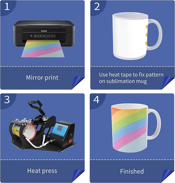 48x WHITE MUGS 11oz heat press sublimation ink -with gift box, dish washer safe