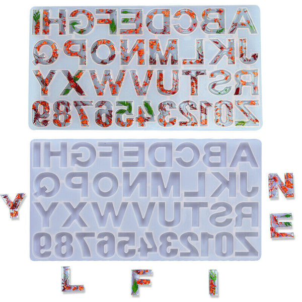 Alphabet Number Silicone Pendant Mold Necklace Jewelry Epoxy Resin Mould DIY New