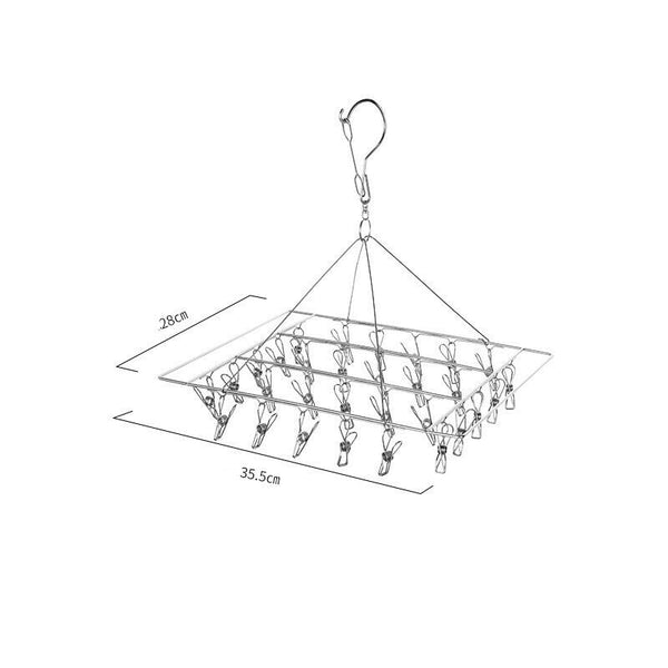 30 Pegs Stainless Steel Hanger Airer Dryer Rack Laundry Sock Underwear Clothes