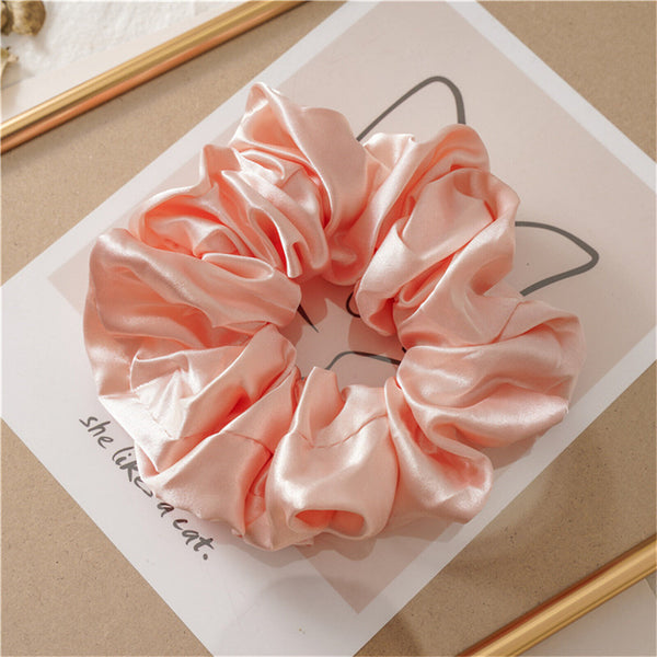 Silk Satin Elastic Hair Scarf Scrunchies Hair Bands Rope Tie Luxury Accessories
