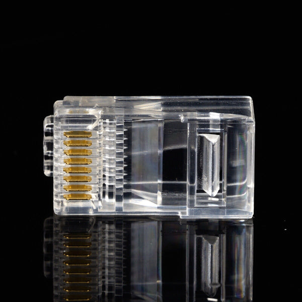 50X RJ45 Connector CAT6 Plug Modular Crimp 8P8C CAT5e Network Ethernet Cable AU