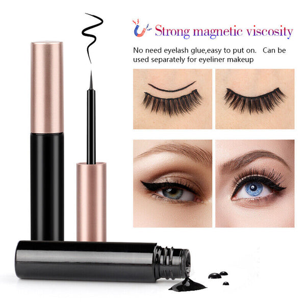 Magnetic False Eyelashes Natural Eye Lashes Extension Liquid Eyeliner Tweezer