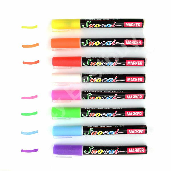 8pcs 3/6/15mm Liquid Chalk Marker Pens LED Writing Board Glass Art Pen Window AU