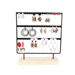 Wooden Earring Display Stand Holder Jewelry Necklace Rack Organizer