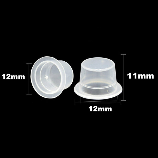 S/M Tattoo Supplies Plastic Ink Cups Pigment Caps Vari 9/12/mm