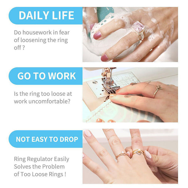 New Invisible Clear Ring Size Adjuster Resizer Loose Rings Guard Reducer