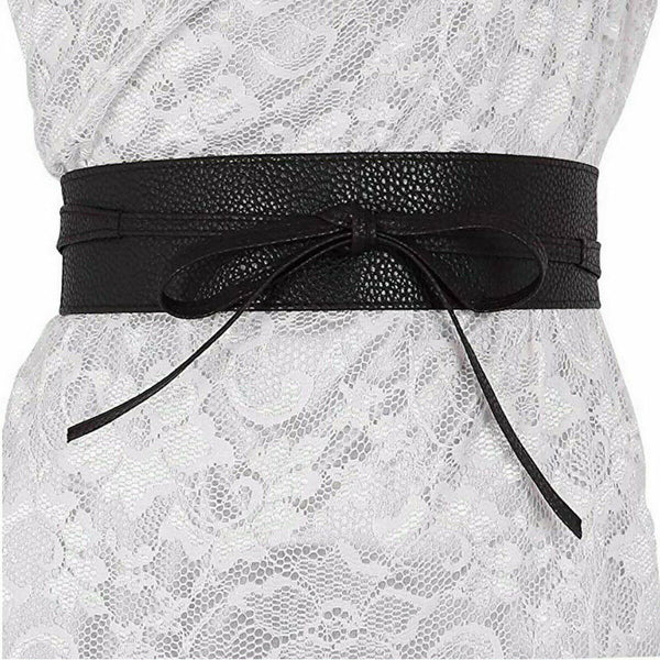 Wide Waist Belt Leather Waistband Wrap Around Elastic Band Cinch Women StretchAU