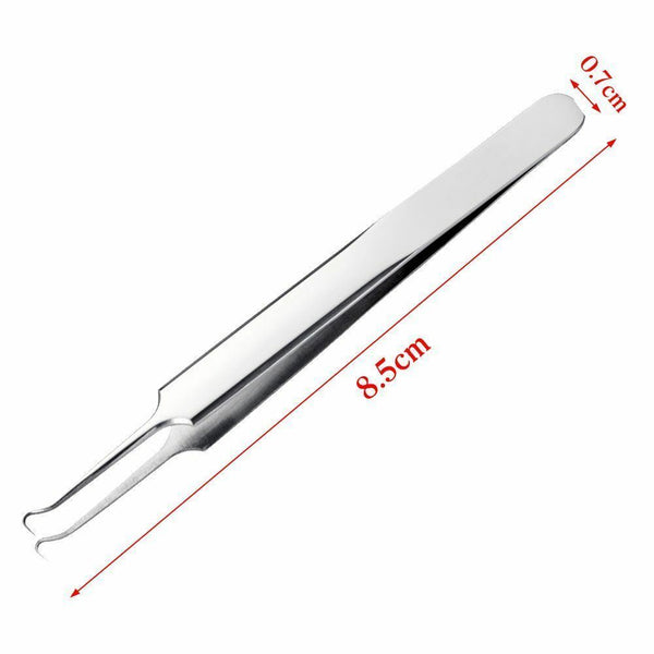 Curved Blackhead Acne Clip Needle Tweezers Pimple Popper Extractor Remover