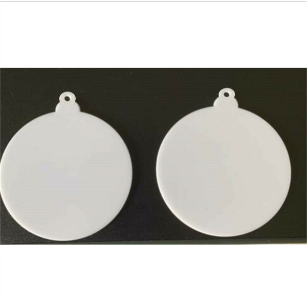 20 Pcs Clear Blank Acrylic Christmas Bauble DIY Xmas Decoration 75mm Flat Decor