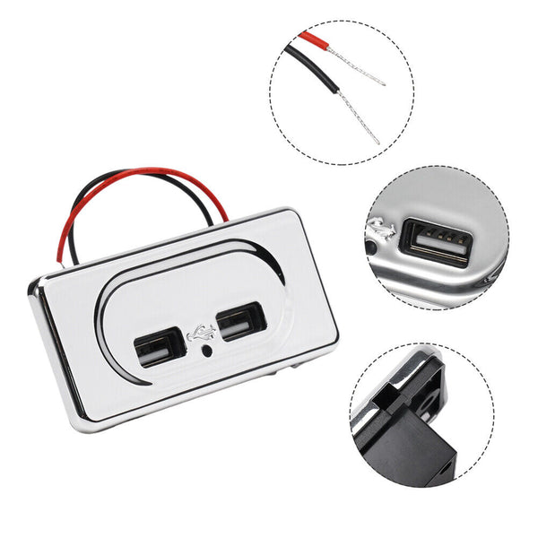 3.1A 12V Dual USB Ports Fast Charger Socket Power Outlet Panel Caravan UNIVERSAL - Lets Party