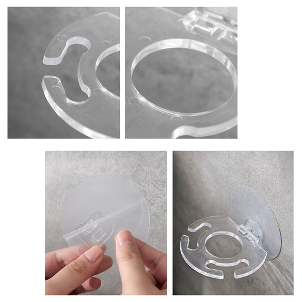 3PCS Toothbrush Holder Wall Mount Sucker Bathroom Suction Cup Toothpaste Storage