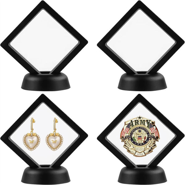 Floating Jewelry Coin Display Frame Holder Box Case Jewelry Ring Box
