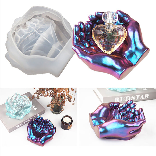 Hand Shape Silicone Ashtray Resin Mold Holder Tray Mould Casting Epoxy Crafts AU