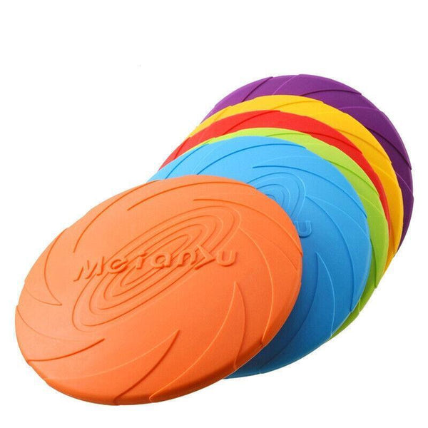 Dog Frisbee Rubber Pet Puppy Safe Exercise Fetch Outdoor Training Toy AU STOCK