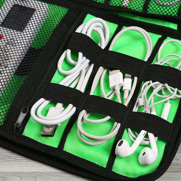 2X Gadget Cable Organizer Storage Bag Travel Electronic Accessories Cable Pouch