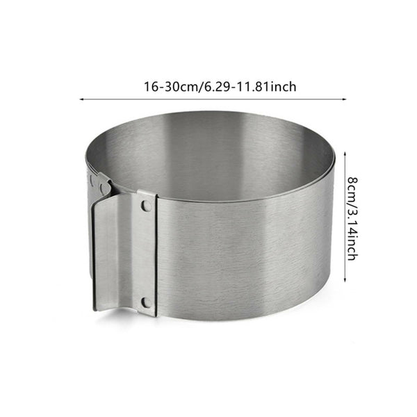 2PCS Adjustable Mousse Round Cake Mold Stainless Steel Baking Mould Baking Tool