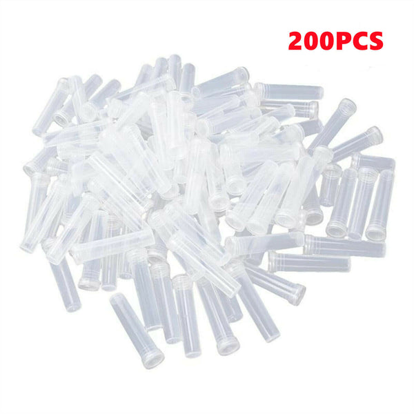 Up 200Pcs Plant Flower Tubes Plastic Nutrition Water Tube Vials Cap Decor 7CM AU